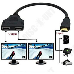 Tech Discount TD® Prise HDMI 1 mâle vers Double HDMI 2 femelle - adaptateur de câble et répartiteur - convertisseur tv - Accessoire image et son