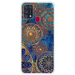 Coque en TPU impression de motifs souple fleur d'or pour votre Samsung Galaxy M31