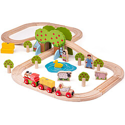 Bigjigs Rail Ensemble de train de ferme en bois