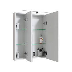 Ecd Germany Armoire de toilette salle de bain avec miroir et LED 72,4x72x15 cm ML-Design®