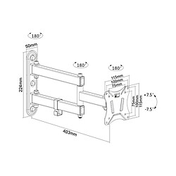 Acheter Kimex Support mural articulé pour écran TV 13"-27"