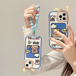 GUPBOO Étui pour iPhone12 été nuage marionnette ours dessin animé étui pour téléphone portable bracelet