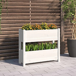 Maison Chic Jardinière,Bac à fleurs - pot de fleur Blanc 77x25x66 cm Bois massif de pin -GKD91272