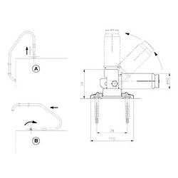 Astral Ancrage articulé sur platine pour échelle Ø43mm