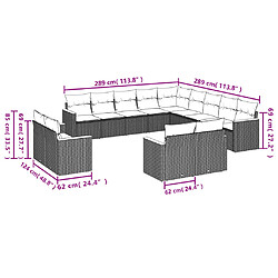 Avis Maison Chic Salon de jardin avec coussins 13 pcs | Ensemble de Table et chaises | Mobilier d'Extérieur beige résine tressée -GKD54730