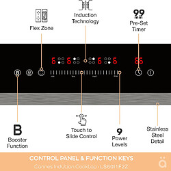 Acheter Cannes Table de cuisson à induction Linarie LS60I1F2Z 60 cm 4 zones avec zone flexible