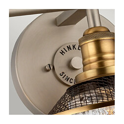 Elstead Lighting Applique murale salle de bains Hinkley Acier,verre grainé transparent Nickel antique, laiton héritage