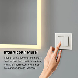 EMKE Miroir de salle de bain avec éclairage Miroir de salle de bain LED 60x40cm | Lumière Chaude