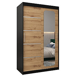 Abiks Meble Armoire PROMO V2 À Portes Coulissantes 200/120/62 2 Portes (Noir/Artisan)