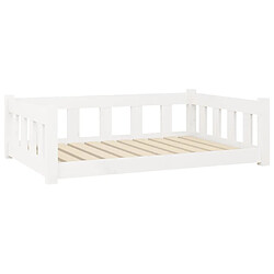 vidaXL Lit pour chien blanc 95,5x65,5x28 cm bois de pin solide