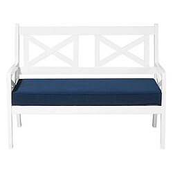 Beliani Banc de jardin BALTIC avec coussin Bois 121 cm Bleu foncé