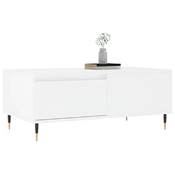 Acheter Maison Chic Table basse,Table Console Table d'appoint, Table pour salon Blanc 90x50x36,5 cm Bois d'ingénierie -MN86151