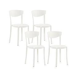 Beliani Lot de 4 chaises VIESTE Matière synthétique Blanc