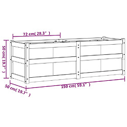 vidaXL Jardinière 150x50x50 cm bois de pin imprégné pas cher