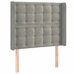 Avis Maison Chic Tête de lit scandinave à LED,meuble de chambre Gris clair 103x16x118/128 cm Velours -MN43416