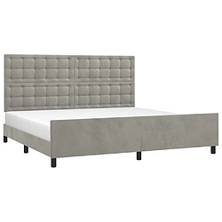 Avis Maison Chic Lit adulte - Cadre Structure de lit avec tête de lit Contemporain Gris clair 200x200 cm Velours -MN83102