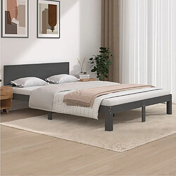 vidaXL Cadre de lit sans matelas bois massif de pin gris 140x200 cm