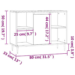 vidaXL Armoire de salle de bain noir 80x33x60 cm bois d'ingénierie pas cher