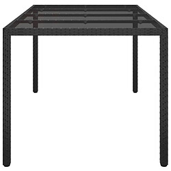 Acheter Maison Chic Table de jardin | Table d'extérieur Noir 190x90x75 cm Verre trempé/résine tressée -GKD80600