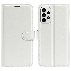 Etui en PU texture litchi, fermoir magnétique avec support blanc pour votre Samsung Galaxy A33 5G