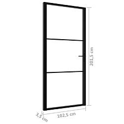 vidaXL Porte intérieure Verre ESG et aluminium 102,5x201,5 cm Noir pas cher