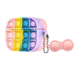 Avizar Coque AirPods Pro et Pro 2 Bubble Pop Silicone Conception 2 Parties Multicolore