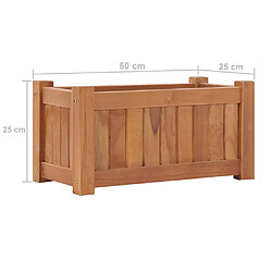 vidaXL Lit surélevé 50x25x25 cm Bois de teck solide pas cher