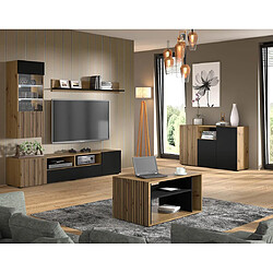 Acheter Bestmobilier Ozzy - buffet bas - bois et noir - 135 cm