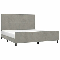 Avis Maison Chic Lit adulte - Cadre Structure de lit avec tête de lit Contemporain Gris clair 180x200 cm Velours -MN36762