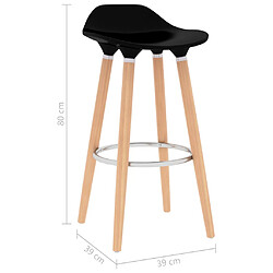 vidaXL Tabourets de bar lot de 2 noir pas cher