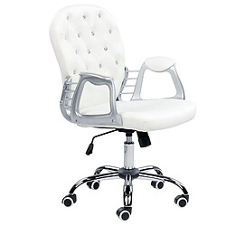 Beliani Chaise de bureau Cuir PU Blanc PRINCESS