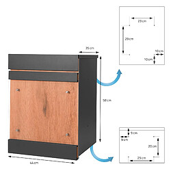 ML DESIGN MODERN LIVING Boîte aux lettres pour colis en acier, aspect bois Boîte aux lettres pour colis pas cher