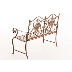 Acheter Decoshop26 Banc de jardin balcon terrasse style rustique largeur 116 cm en métal marron vieilli 10_0002925