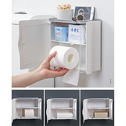 Universal Porte-papier toilette Boîte à mouchoirs Porte-papiers Porte-papiers Convient pour les toilettes Accessoires de salle de bains Estampage gratuit(blanche) pas cher