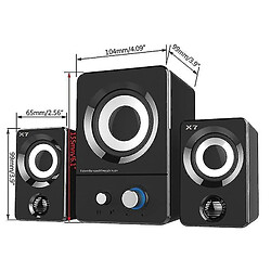 Universal YYH-Stereo Subwoofer Notebook Bourse de 3,5 mm HIF HIF Portable Multimediaspeakers (noir)