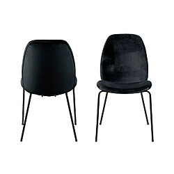 Acheter Toilinux Lot de 2 chaises Billie en velours et métal - Noir