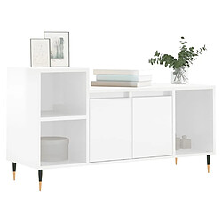 Avis Maison Chic Meuble TV scandinave - Banc TV pour salon Blanc brillant 100x35x55 cm Bois d'ingénierie -MN72801