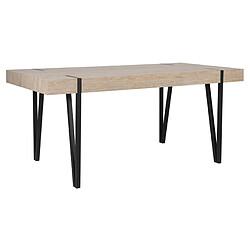 Beliani Table de salle à manger 150 x 90 cm effet bois clair et noir ADENA