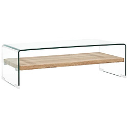 vidaXL Table basse Clair 98x45x31 cm Verre trempé