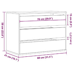 vidaXL Commode d'angle blanc 80x41x58 cm bois d'ingénierie pas cher