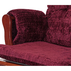 Avis Mendler Fauteuil relax HWC-C76, fauteuil à bascule Fauteuil à bascule avec pouf Tissu/Textile chenille (465g/m²) ~ bordeaux, piètement foncé