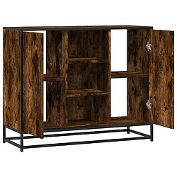 vidaXL Buffet chêne fumé 92x35x76 cm bois d'ingénierie