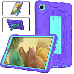 Coque en TPU + Silicone Conception de couleur contrastée B3 avec béquille coulissante Mauve/menthe pour votre Samsung Galaxy Tab A7 Lite 8.7 pouces T225/T220 (2021)