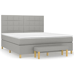 Maison Chic Lit Adulte - Lit simple Lit à sommier tapissier avec matelas moelleux - Meuble de Chambre - Gris clair 160x200cm Tissu -MN74803