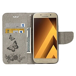 Acheter Wewoo Housse Étui gris pour Samsung Galaxy A5 2017 / A520 Papillons Gaufrage en cuir à rabat horizontale avec support et Slots de cartes Portefeuille & Longe