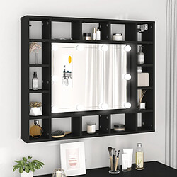 vidaXL Armoire à miroir à LED noir 91x15x76,5 cm