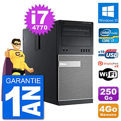 PC Tour Dell 9020 Intel Core i7-4770 RAM 4Go Disque Dur 250Go Windows 10 Wifi - Occasion