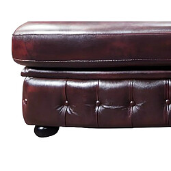 Acheter Vente-Unique Canapé d'angle chesterfield BRENTON 100% cuir de buffle - Bordeaux- Angle droit