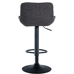 Acheter Decoshop26 Tabouret de bar x1 assise avec coutures décoratives losange en tissu noir et pieds en métal noir 10_0005232