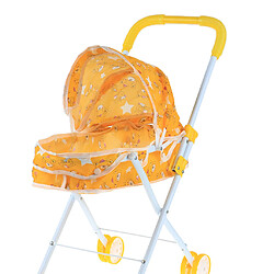 Acheter Mini-poussette pliable de poussette de chariot de poussette de bébé semblant de jouer des jouets jaunes